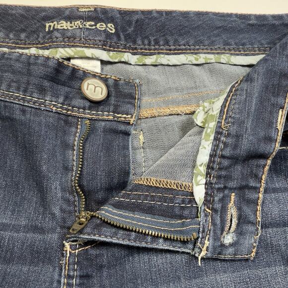 Maurices Low Rise Dark Wash Bootcut Jeans Size 14 Long Casual Western Rodeo Boho - Picture 7 of 10